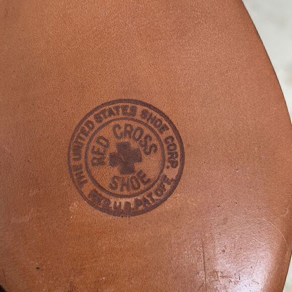 1950’s Vintage Red Cross Shoes Croc Embossed Leather - Picture 13 of 16